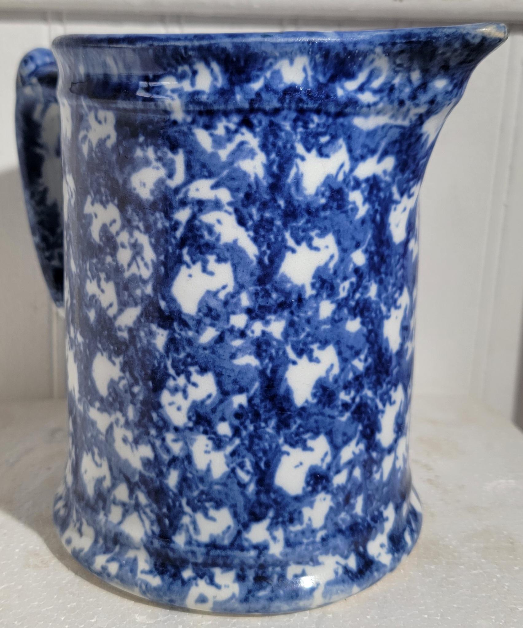 American 19thc Sponge Ware Pitcher For Sale