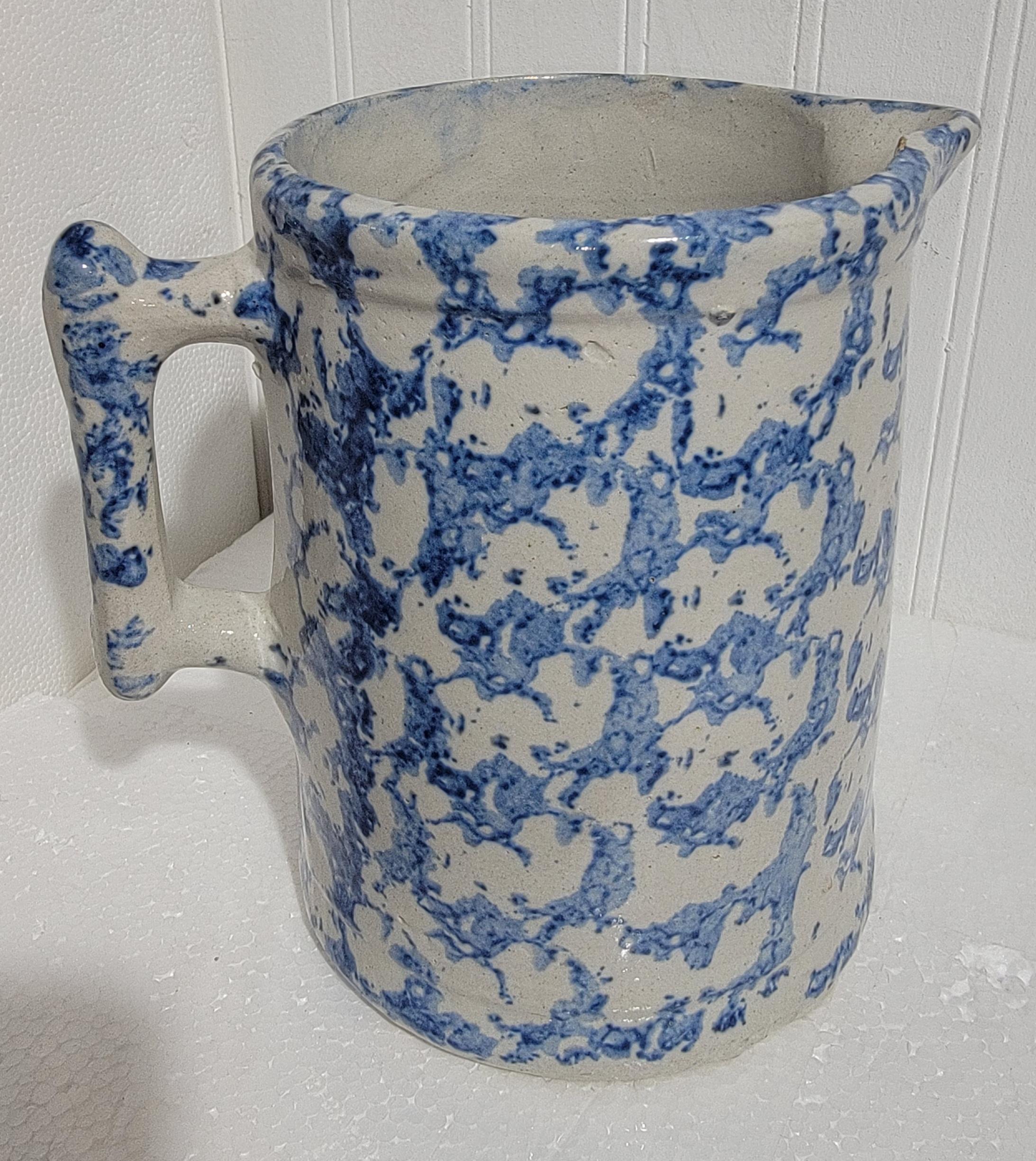 American 19Thc Sponge Ware Pitcher For Sale