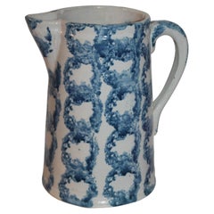 19thc Sponge Ware Pitcher