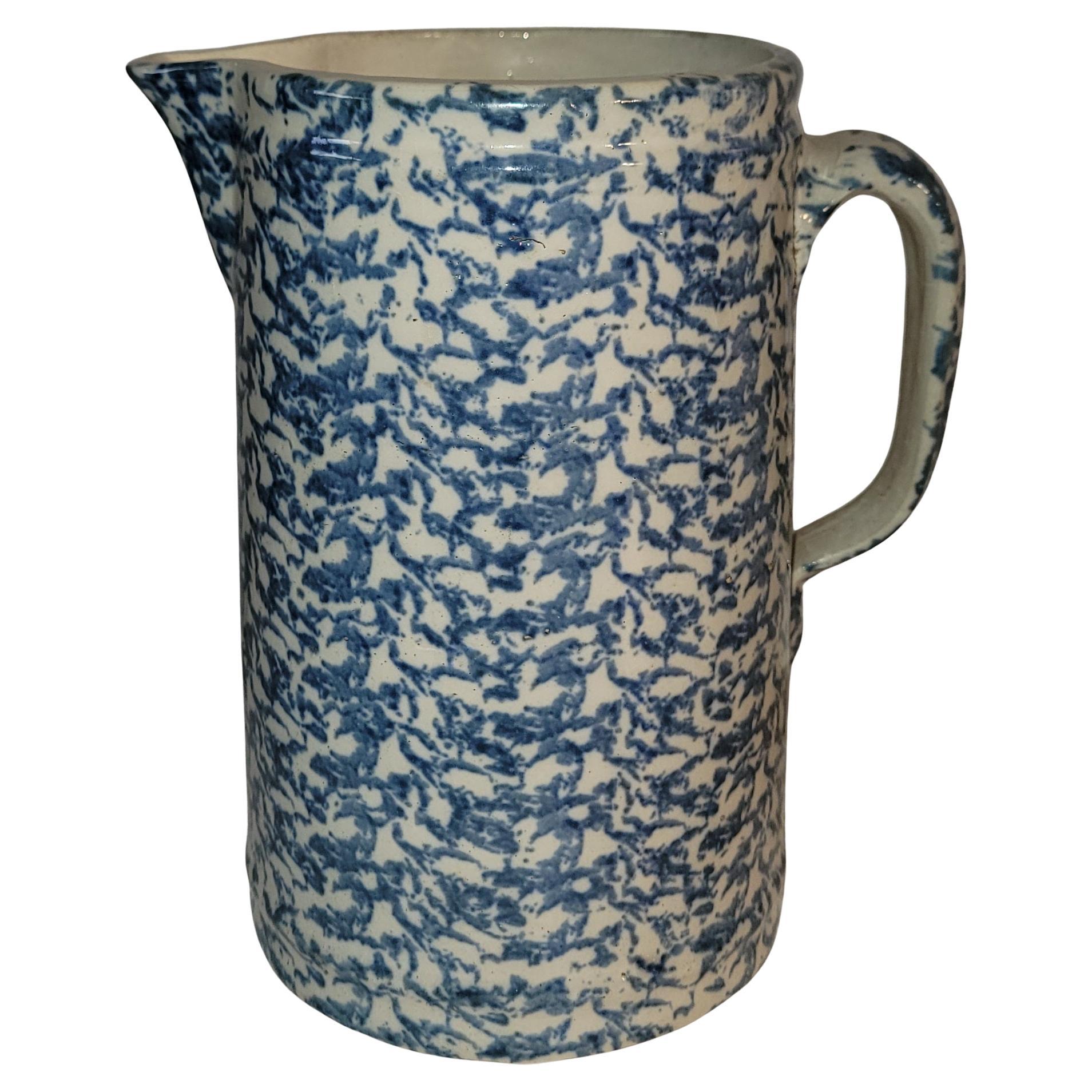 19thc Sponge Ware Pitcher