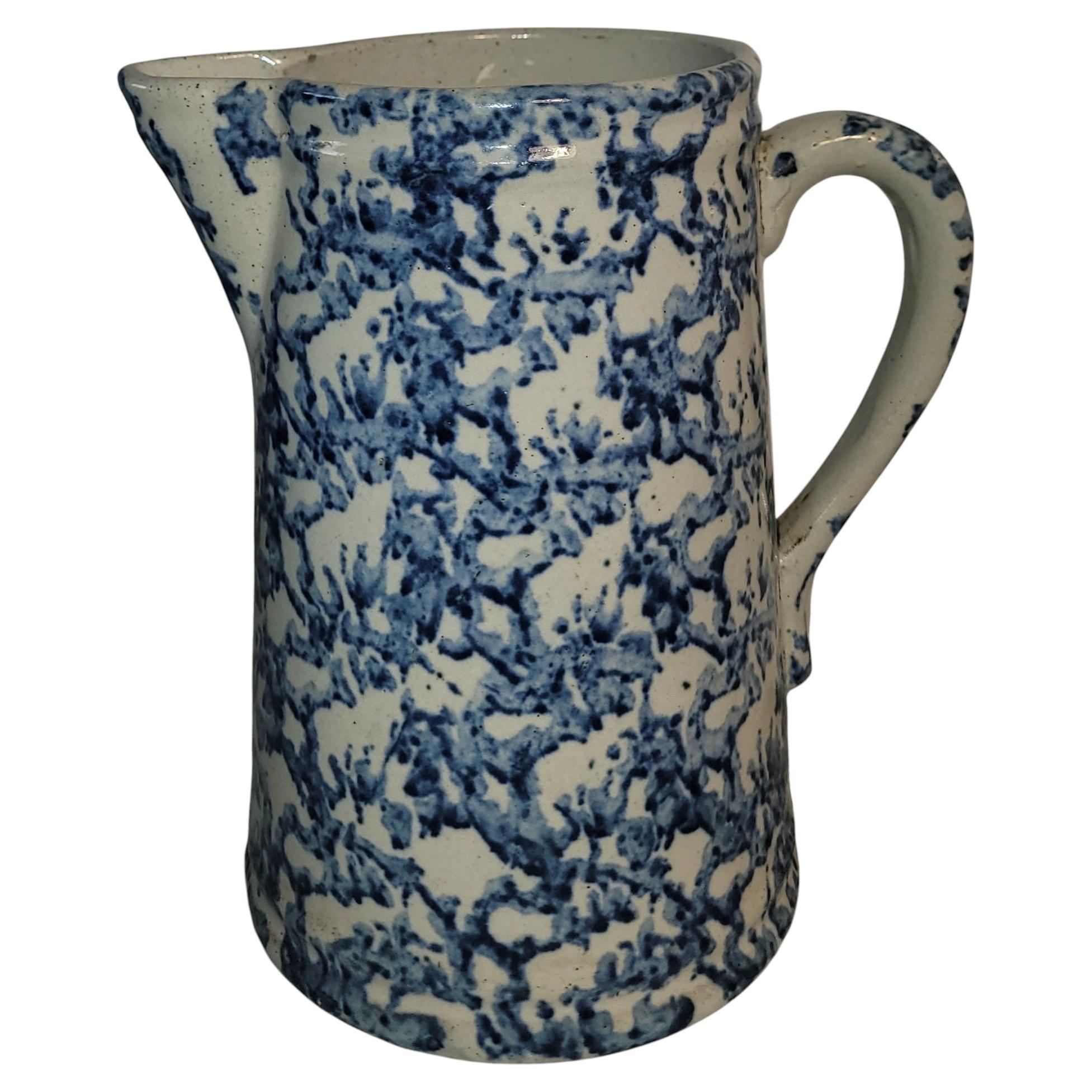 19thc Sponge Ware Pitcher