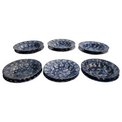 19Thc Sponge Ware Plates & Soup Bowls Set -12Pcs