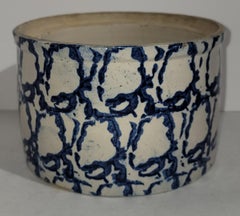 Rocker « Butter » en poterie de Sponge Ware, 19ème siècle