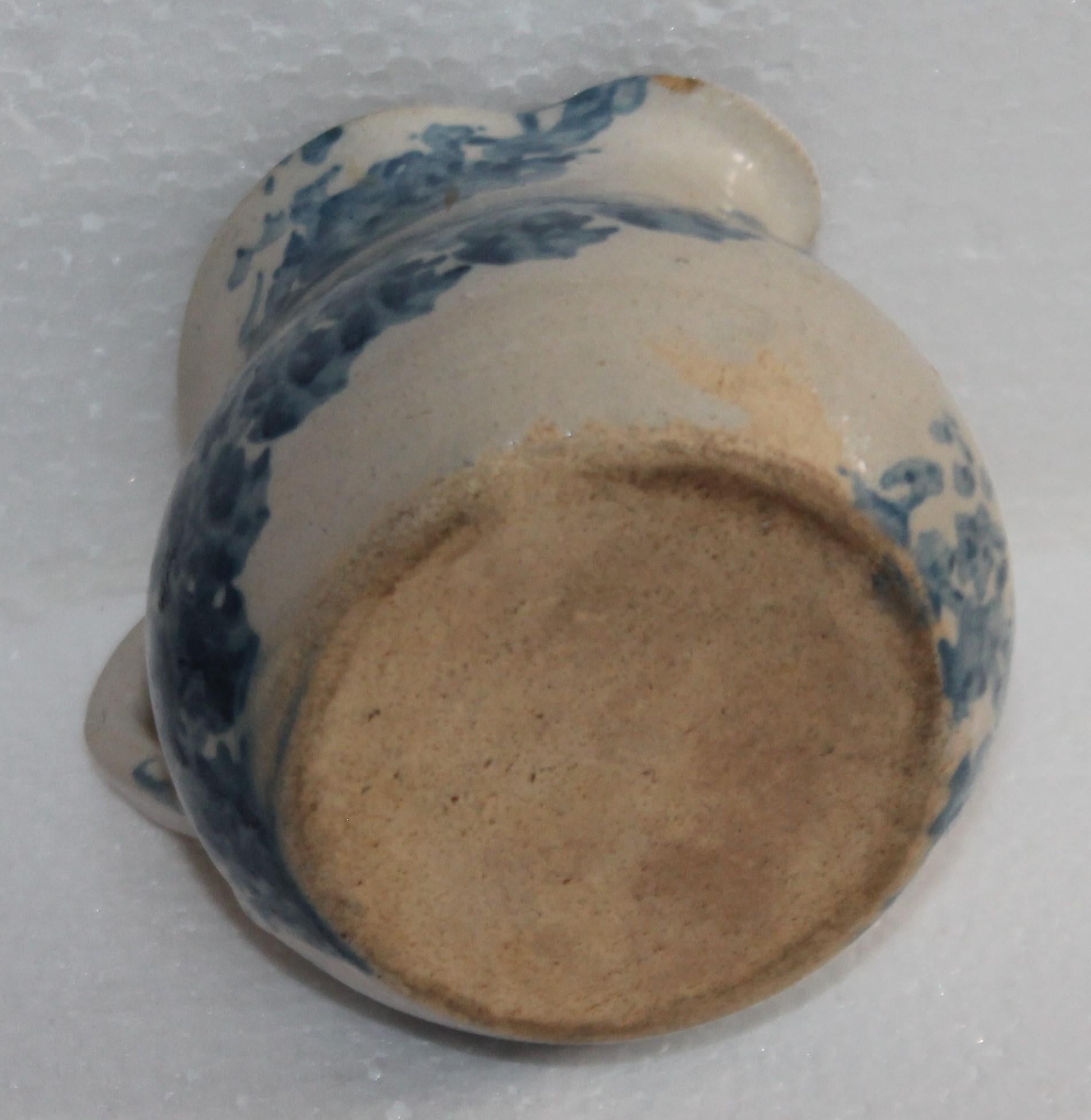 19th Century Sponge Ware Pottery Cream Pitcher 2