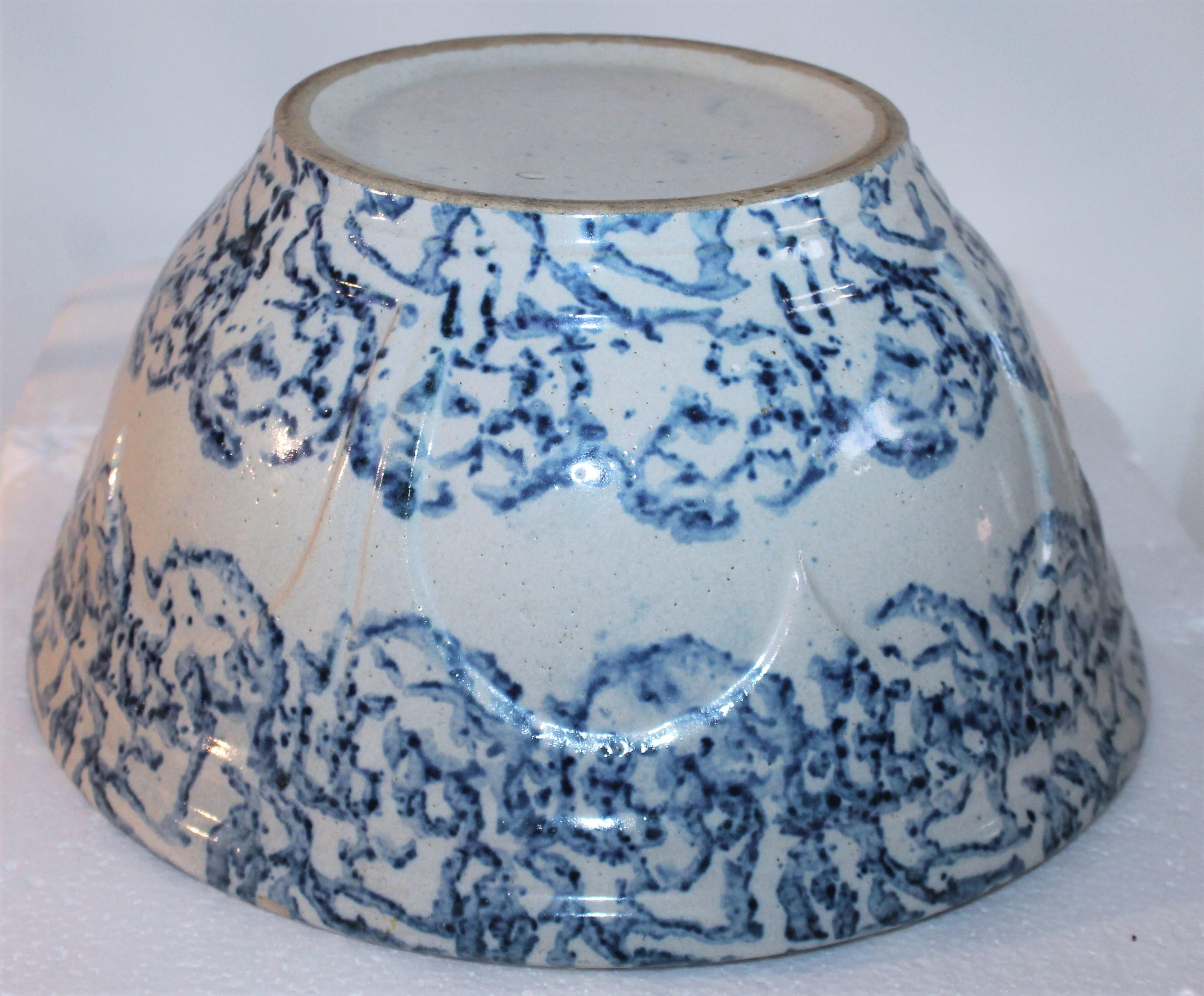 Mixing-Schale aus Spongeware-Keramik aus dem 19. Jahrhundert (Handgefertigt) im Angebot