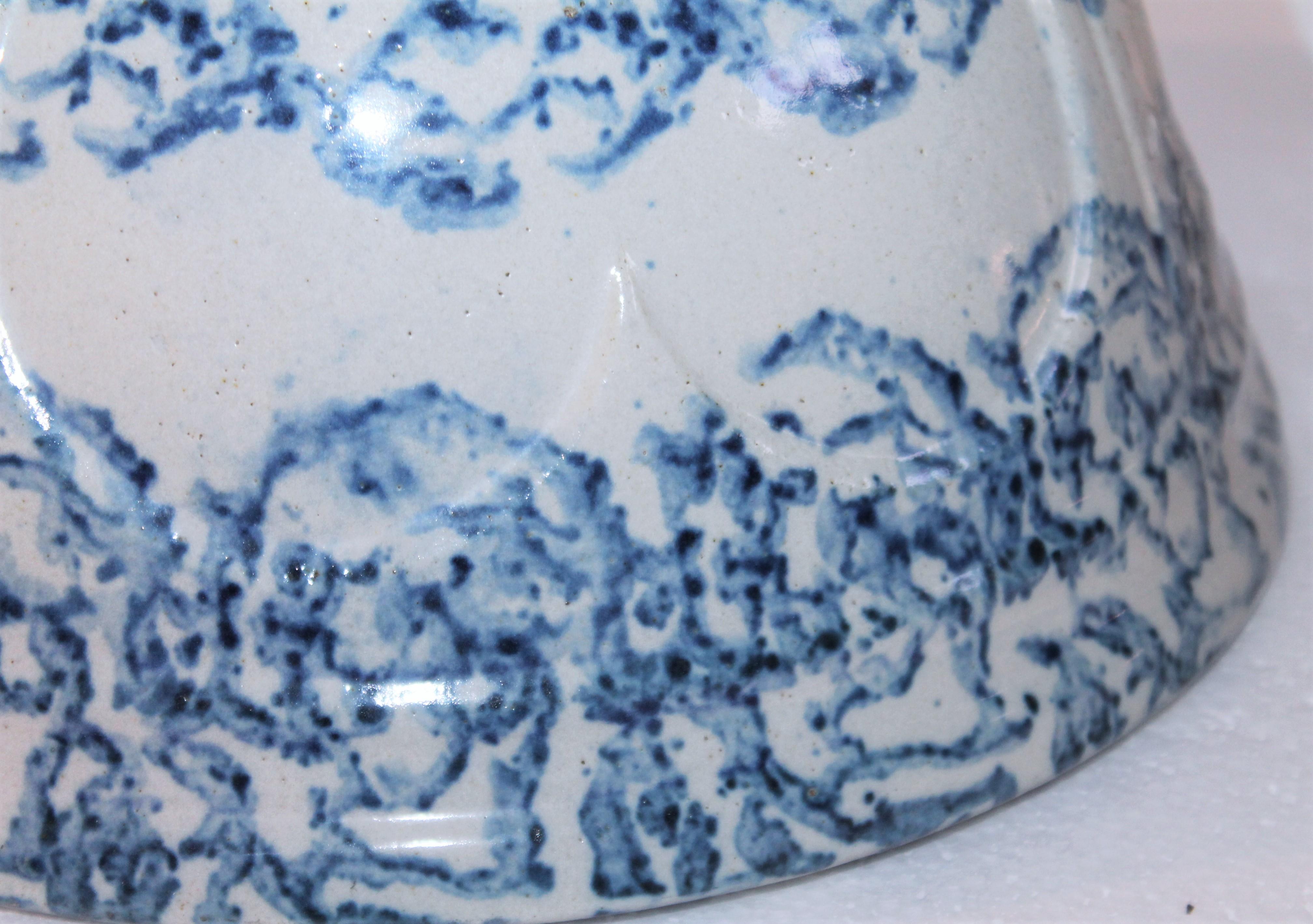 Mixing-Schale aus Spongeware-Keramik aus dem 19. Jahrhundert im Zustand „Gut“ im Angebot in Los Angeles, CA