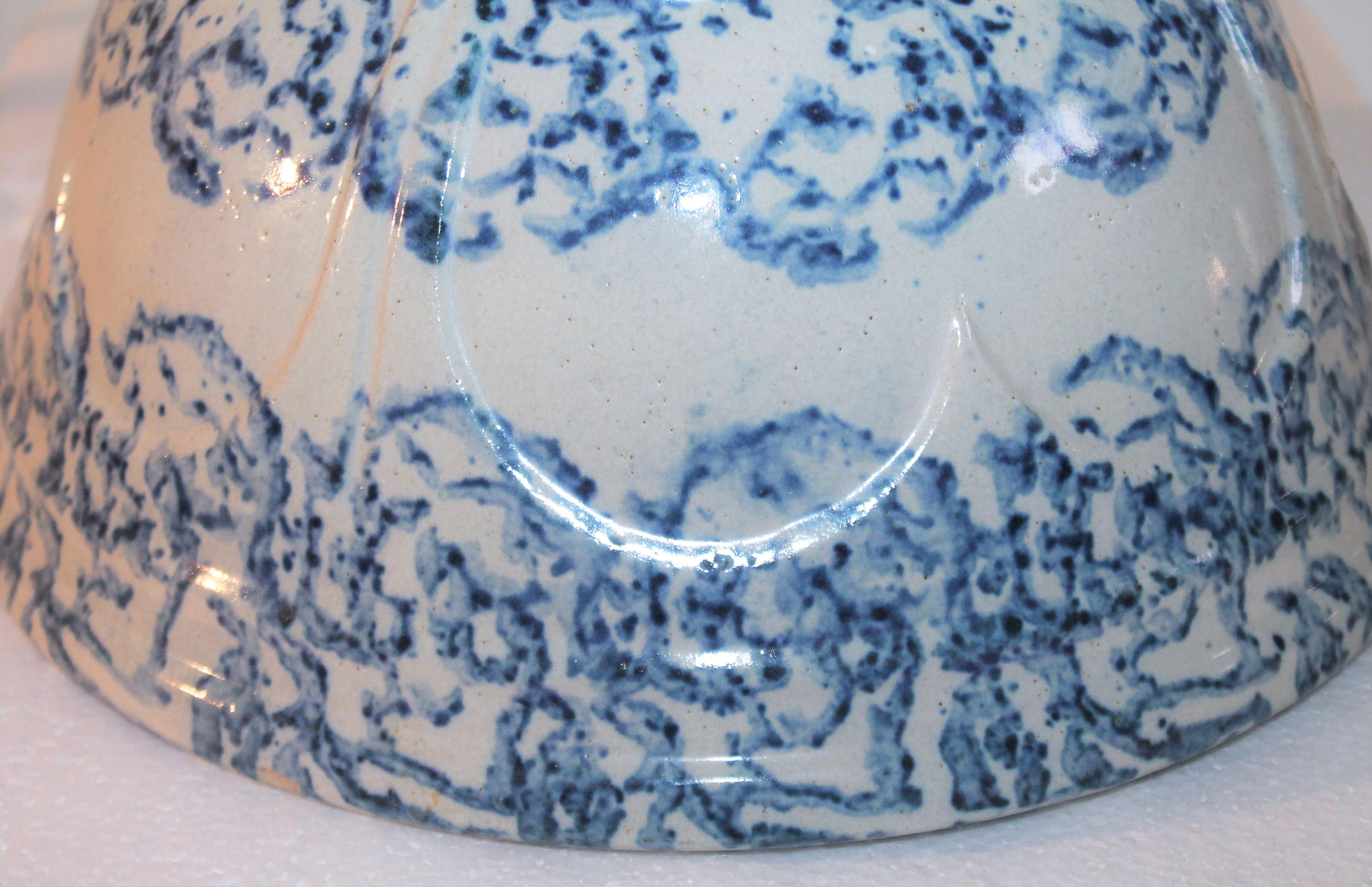 Mixing-Schale aus Spongeware-Keramik aus dem 19. Jahrhundert (Töpferwaren) im Angebot