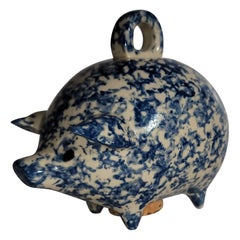 Ceramica in spugna del XIX secolo  Maiale  Banca
