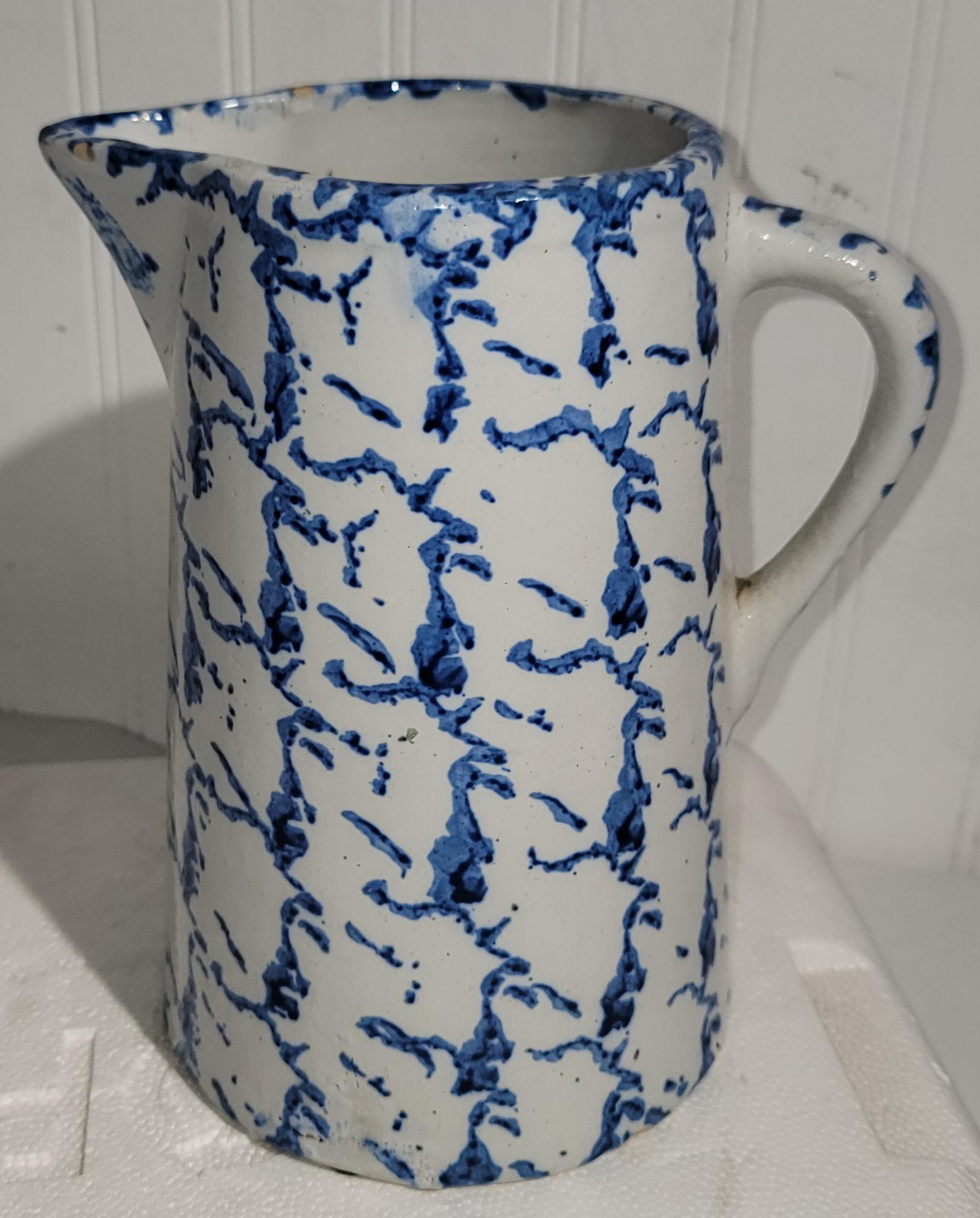 19Thc Sponge Ware Pottery Pitchers -Collection of Four For Sale 4