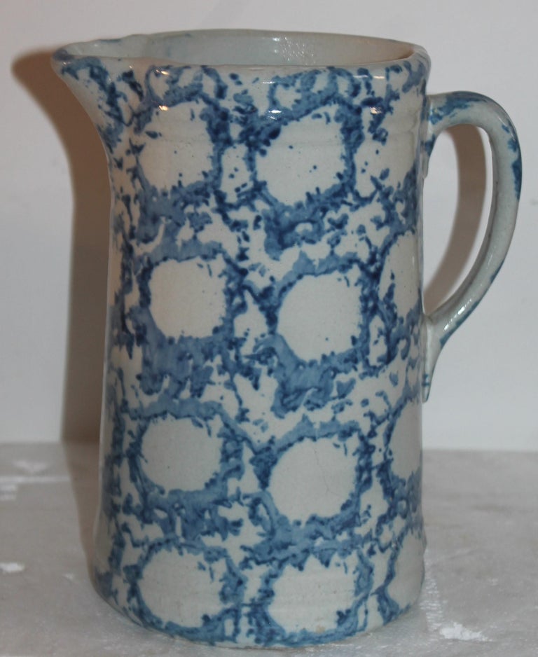 19Thc Sponge Ware Pottery Pitchers -Collection of Four For Sale 6