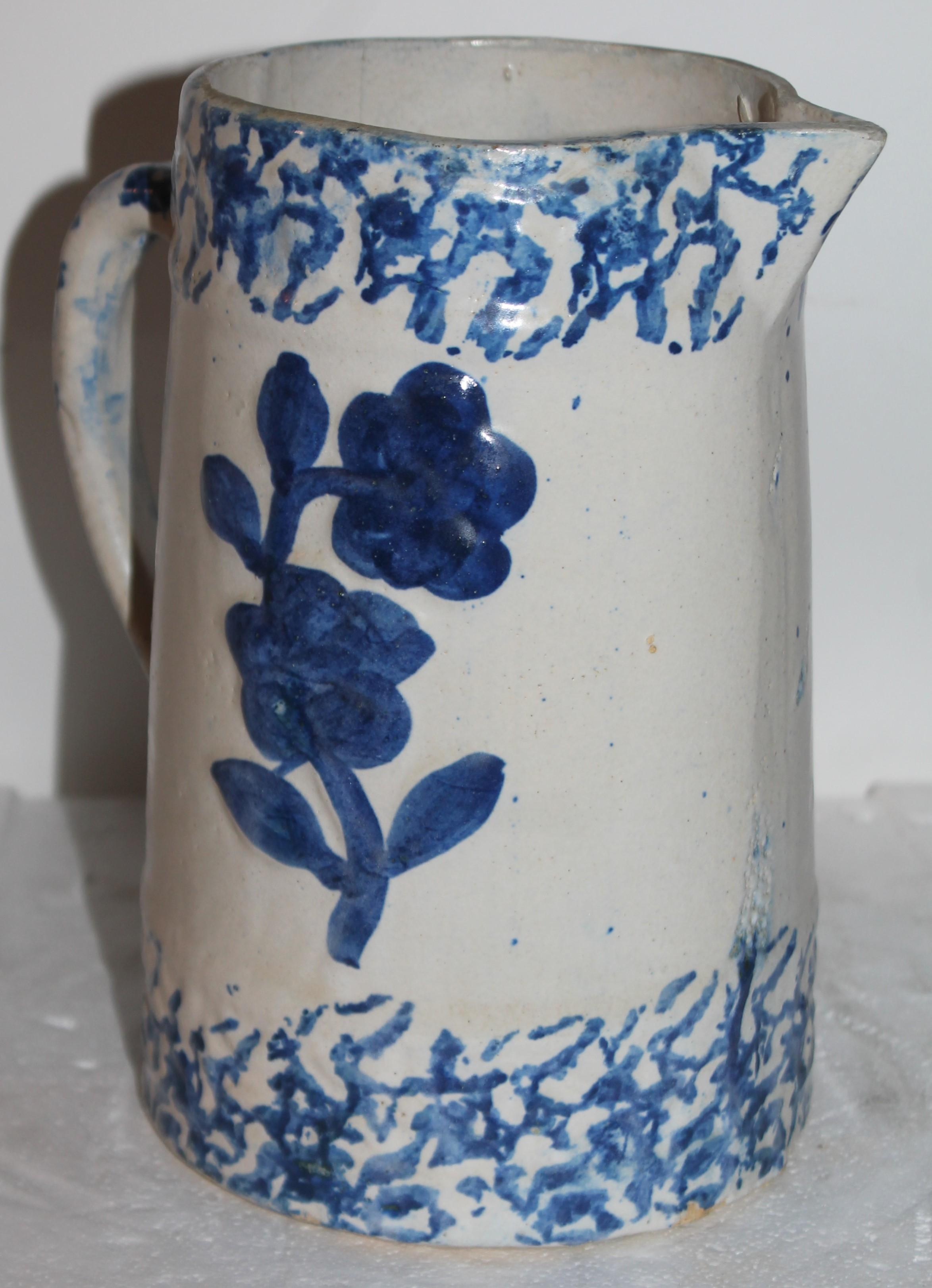 Kollektion von vier Krügen aus Keramik aus Sponge Ware des 19. Jahrhunderts im Angebot 1