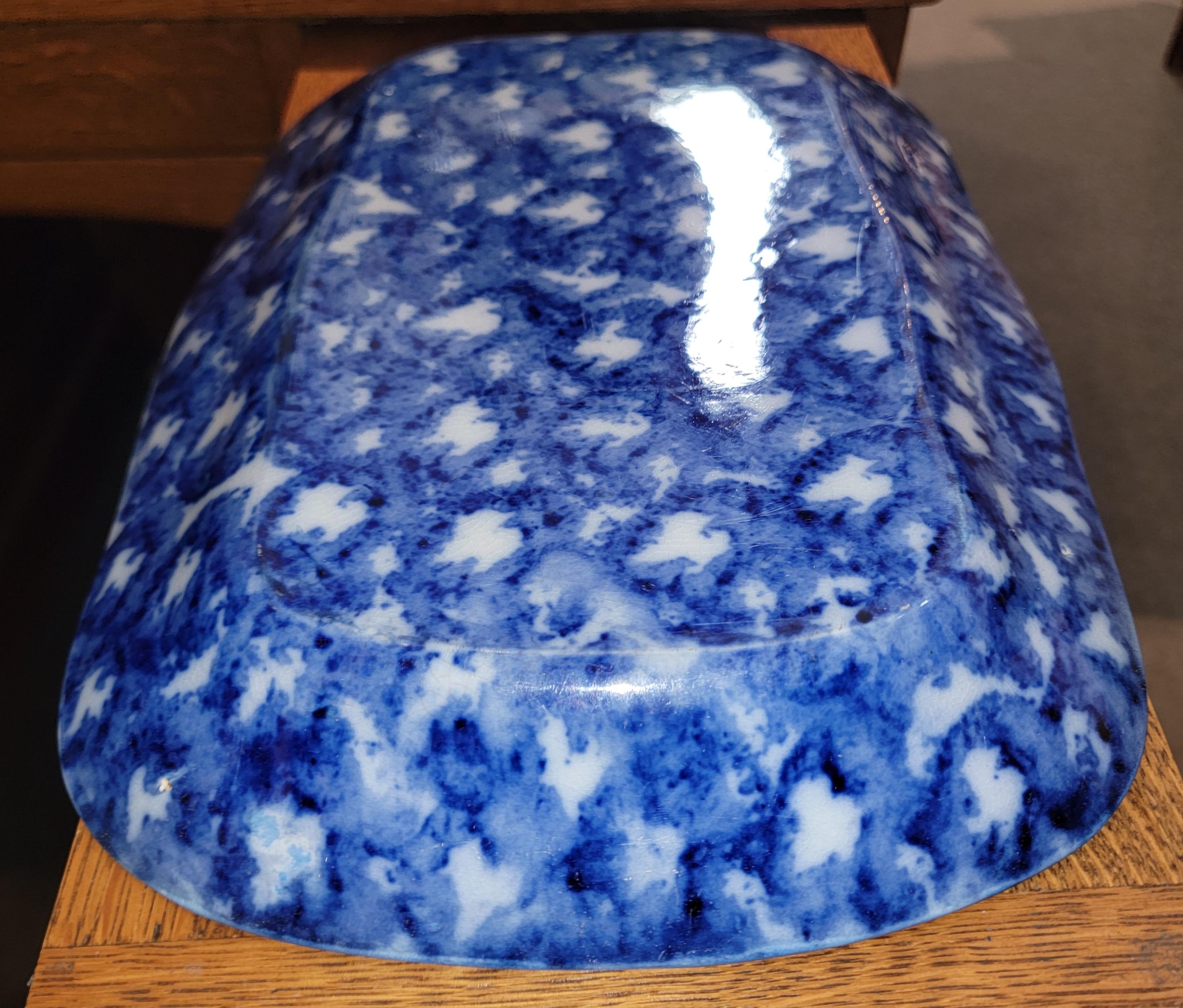 19Thc Patterned Sponge ware serving platter from Pennsylvania.Its in pristine condition and comes to us from a private collection in Pennsylvania.