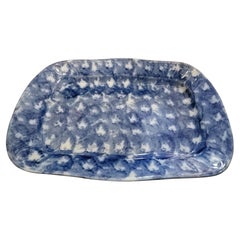 19Thc Sponge Ware Pottery Serving Platter