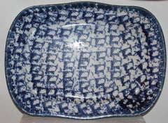 19thc Sponge Ware Serving Platter