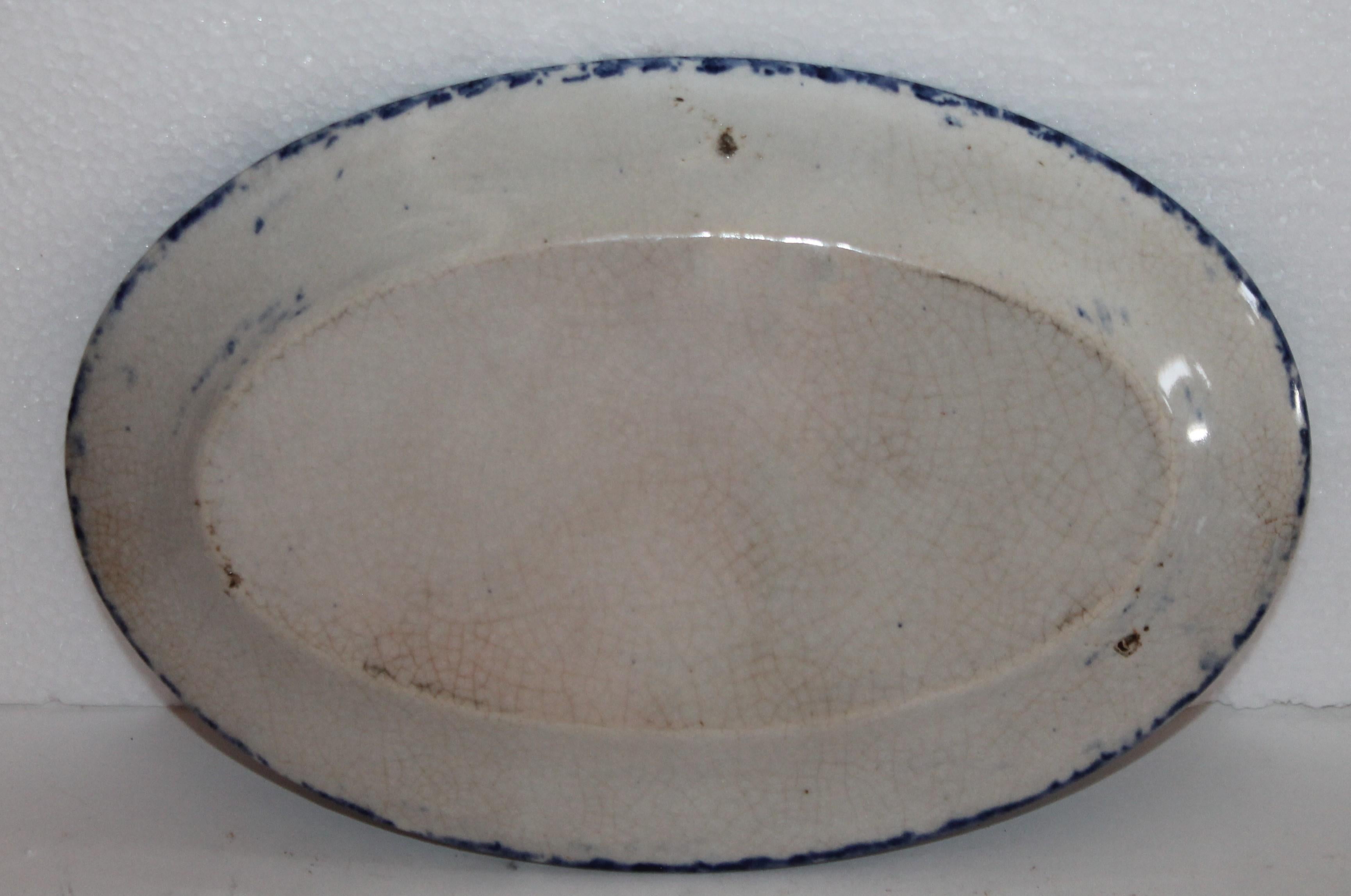 American 19th Century Sponge Ware Serving Platters, 5