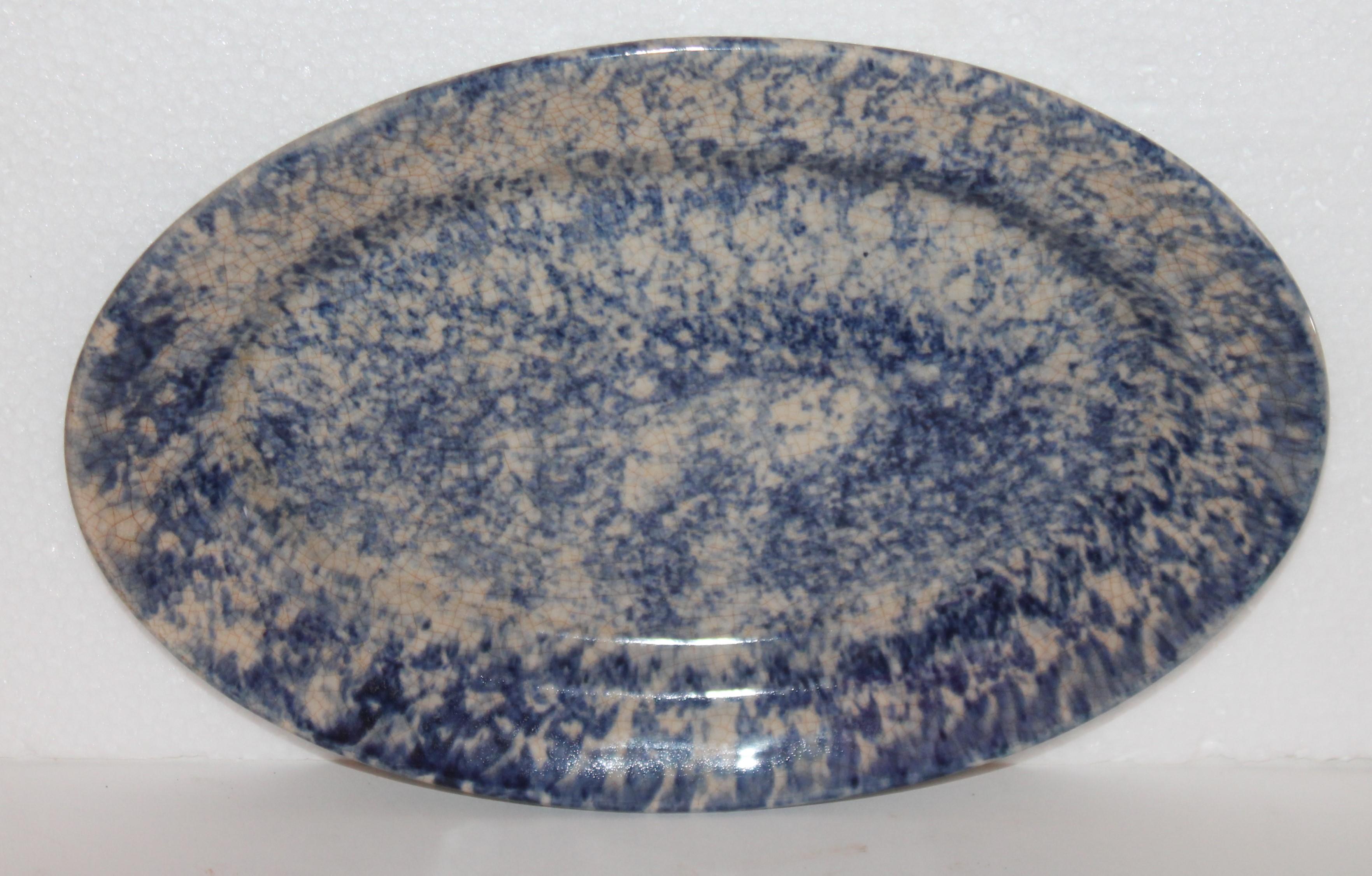 Hand-Painted 19th Century Sponge Ware Serving Platters, 5