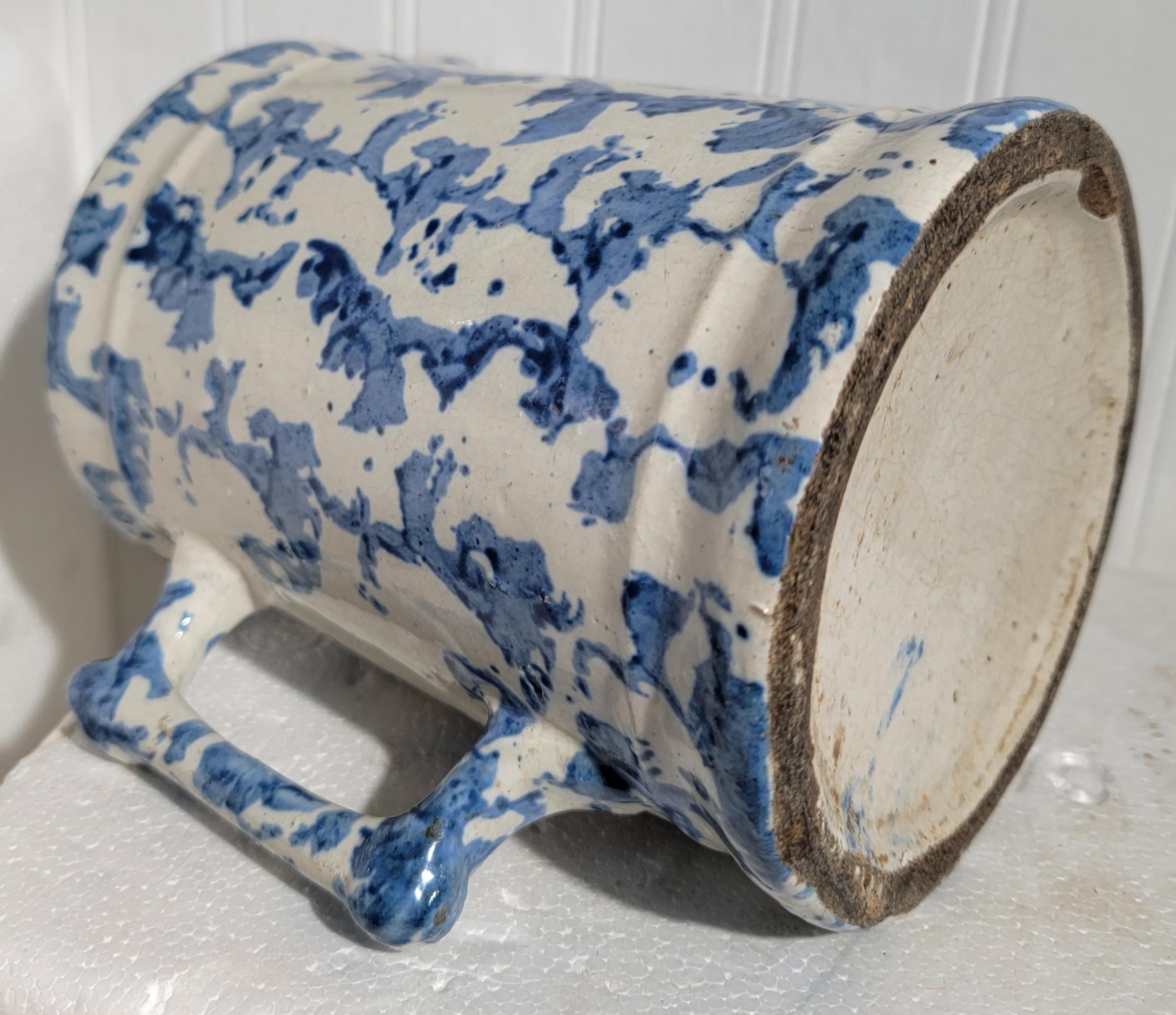 American 19thc Spongeware Pitcher For Sale