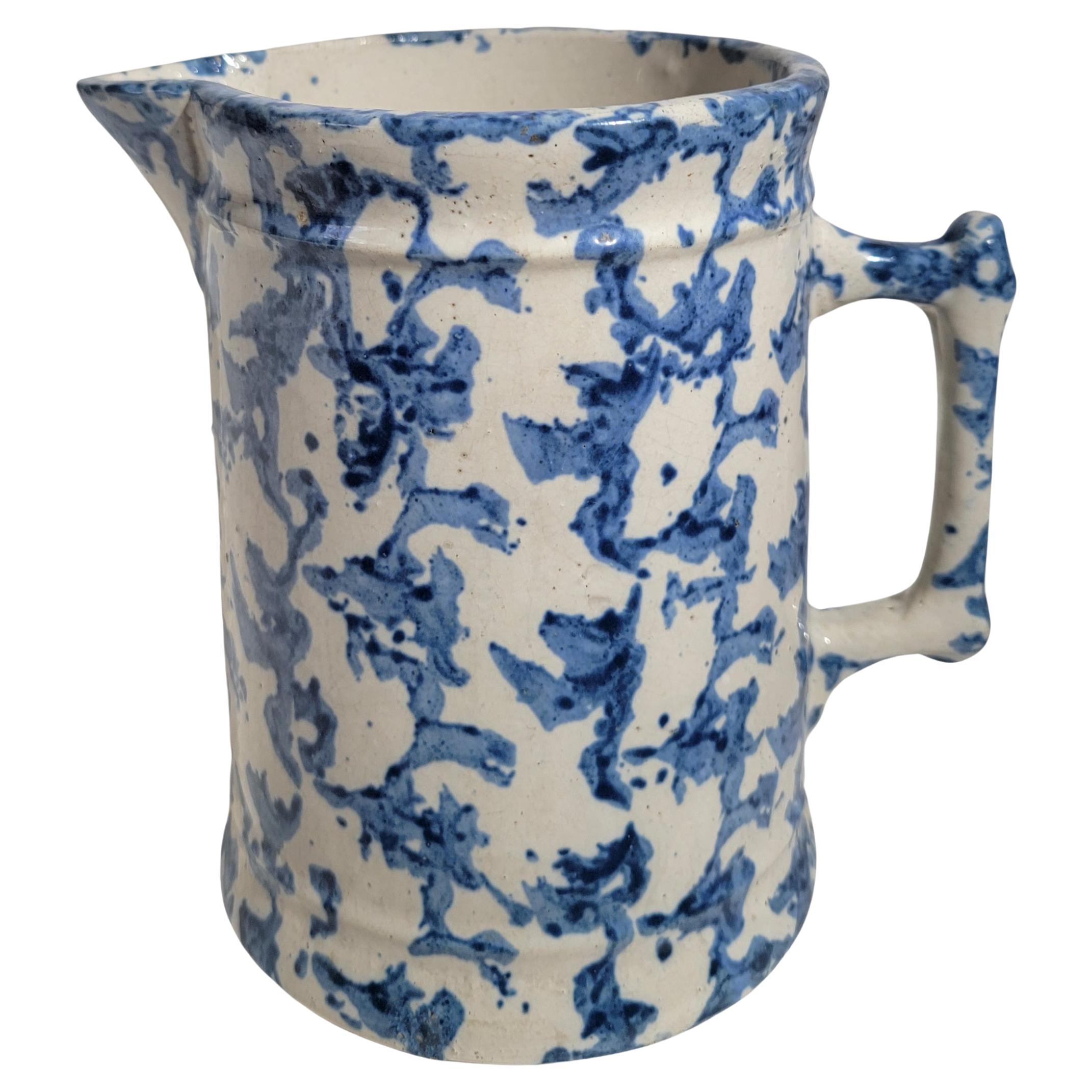 19thc Spongeware Pitcher