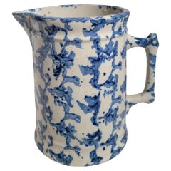 Antique 19thc Spongeware Pitcher