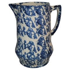 19thc Spongeware Pitcher