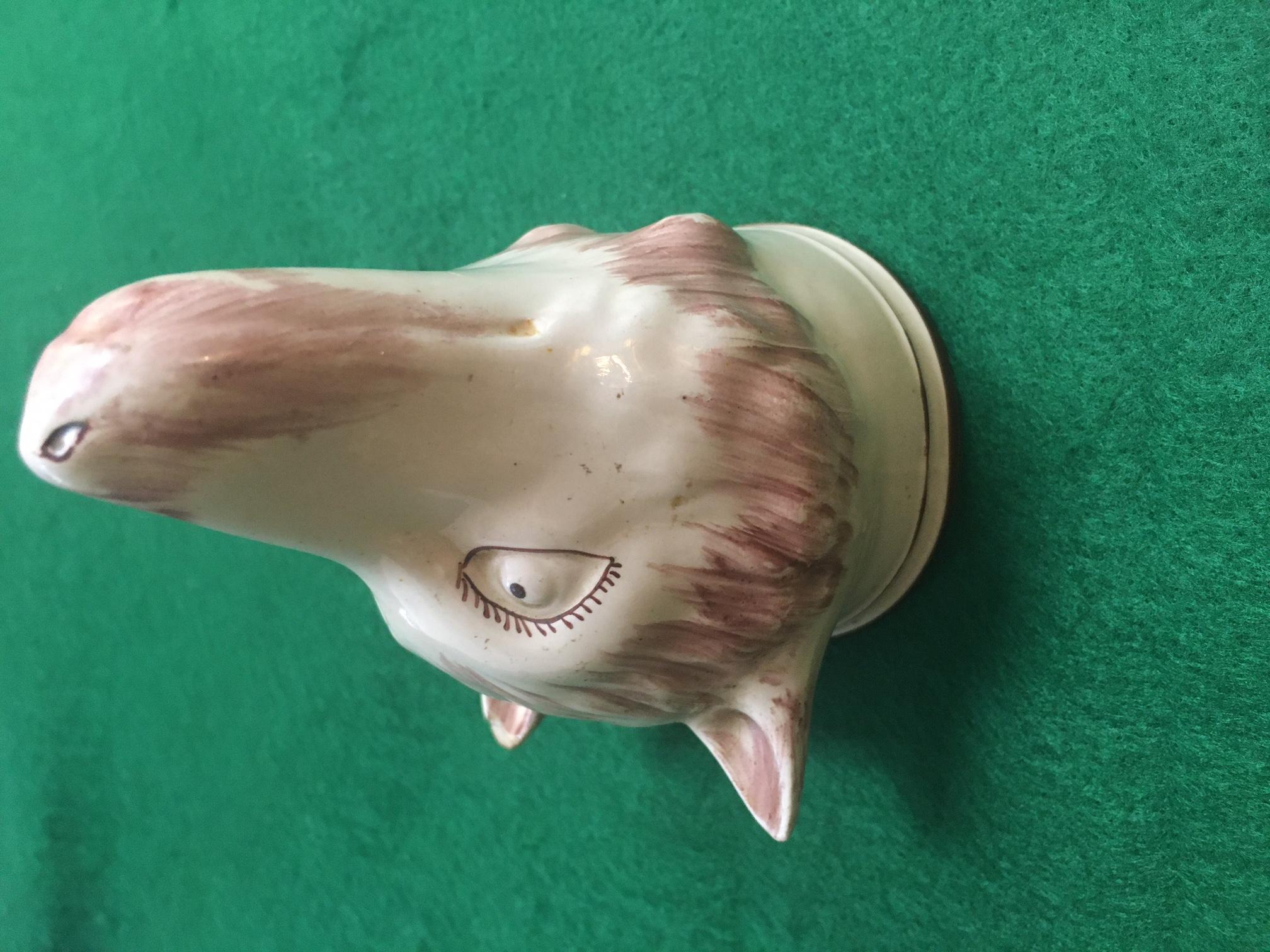 Early 19th Century Stirrup Cup 19thc Staffordshire Creamware Red Fox For Sale