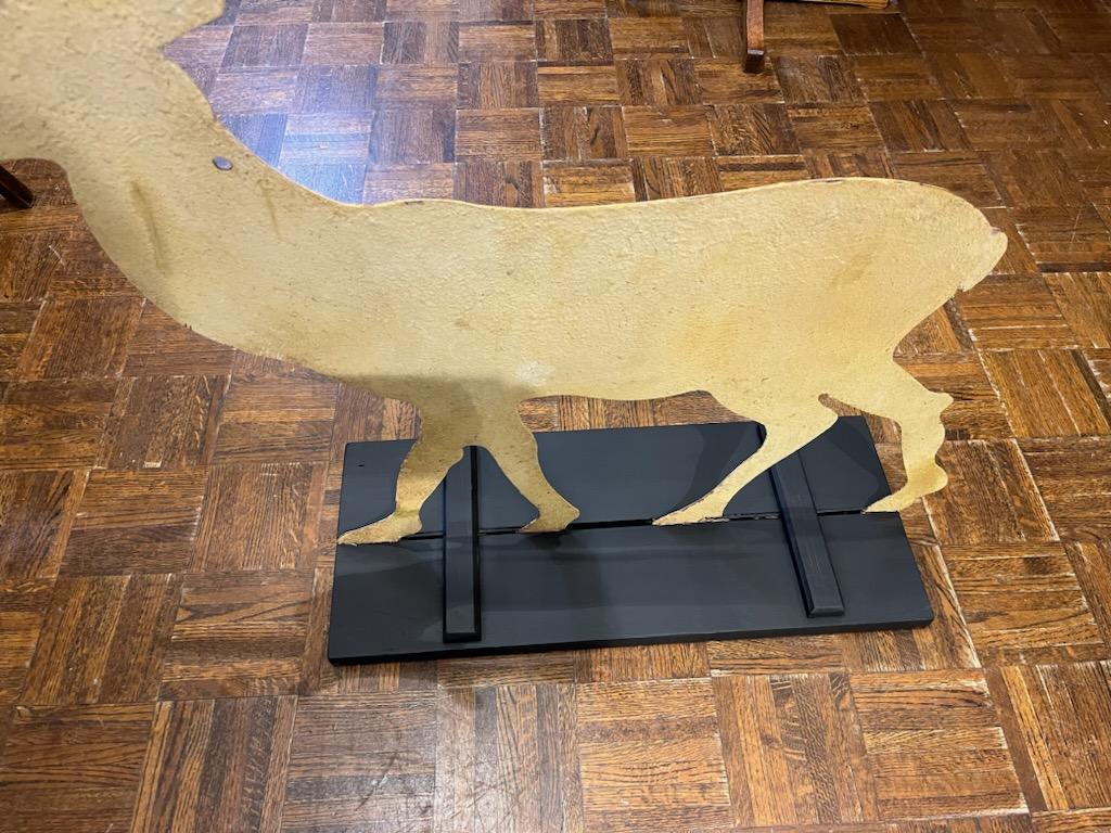 American 19thc Stag Trade Sign In Original  Mustard Paint For Sale