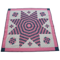 19thc Star Quilt, Eight Point Pattern