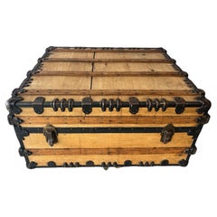 Used 19thc Steamer Trunk / Coffee Table Trunk