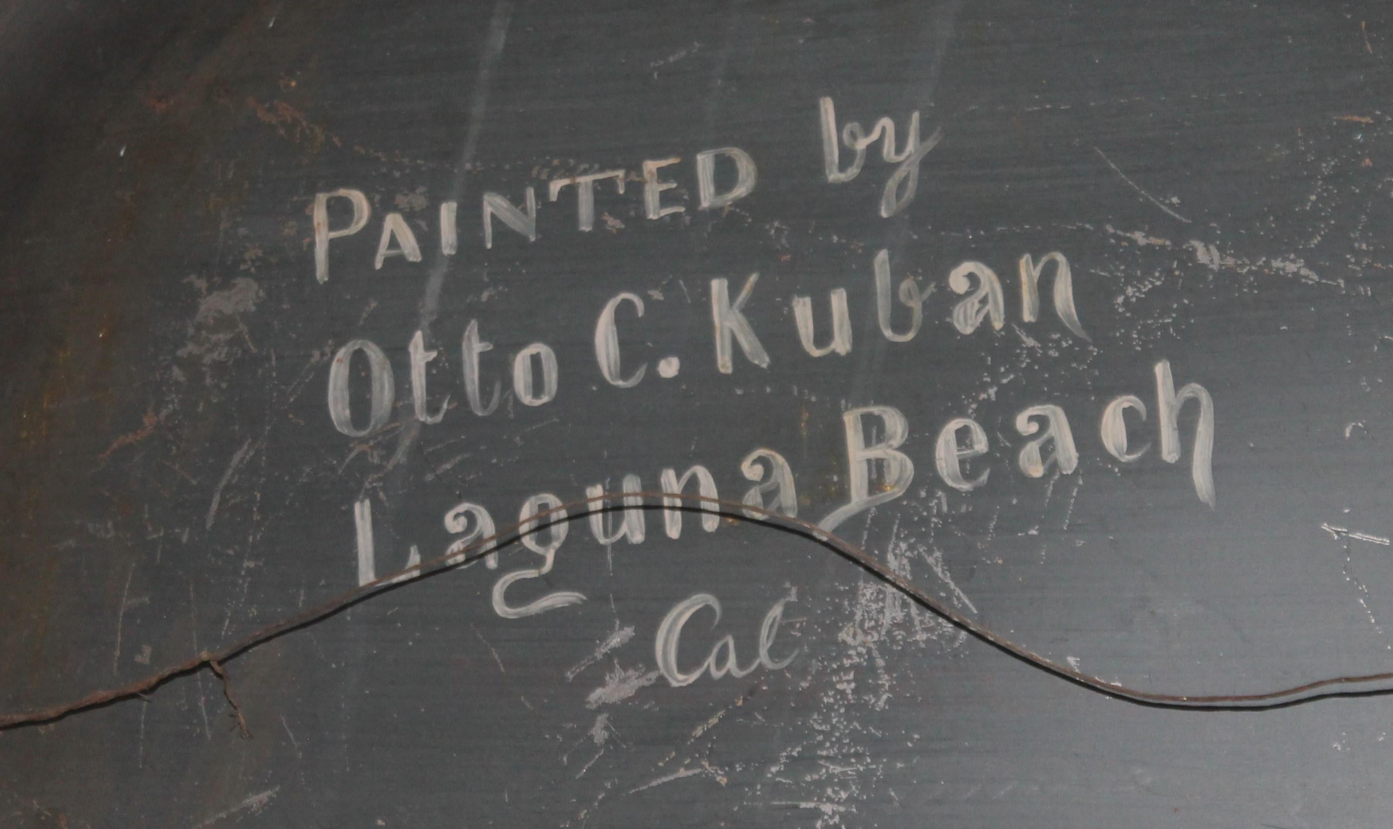 19th Century Still Life Oil Painting Signed Otto C. Kuban, Laguna Beach, Calif In Good Condition In Los Angeles, CA