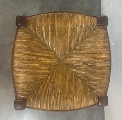 19Thc Stools W/ Rush Seats - Pair
