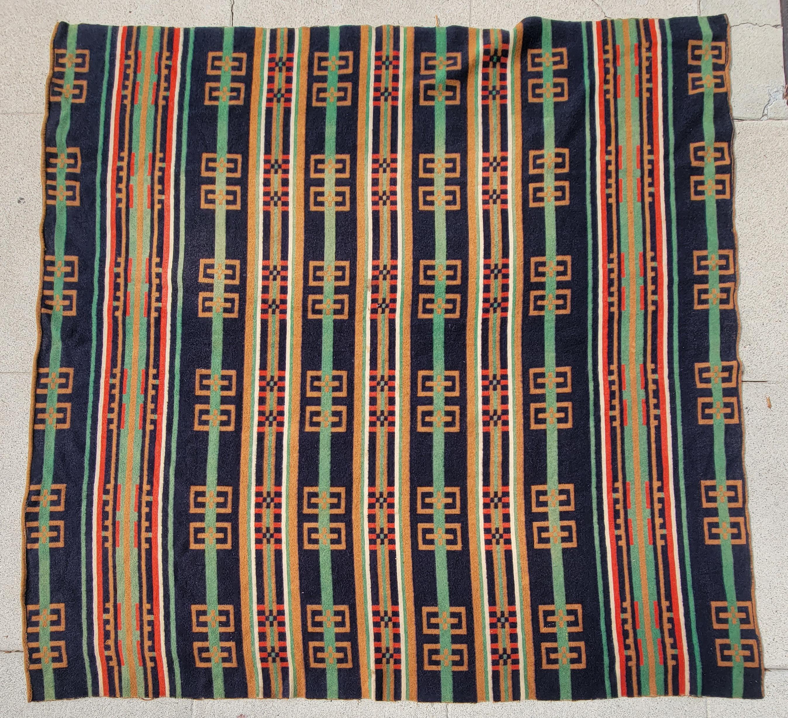 Late 19th Century 19Thc Striped  Horse Blanket -Wool For Sale