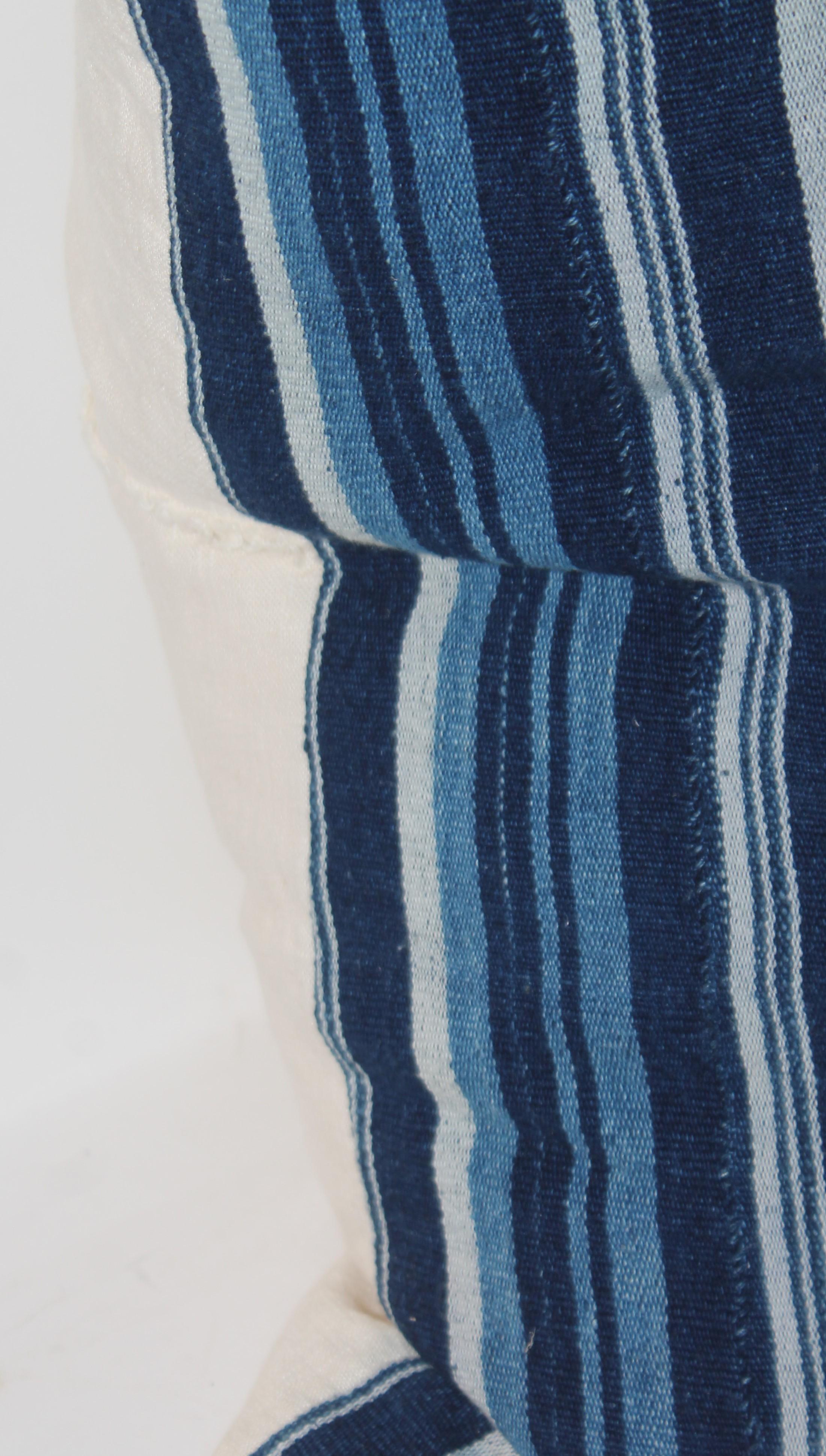 Adirondack Oreillers en lin à rayures en tissu souple du XIXe siècle en vente