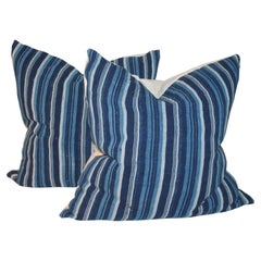 Used 19Thc Striped Mud Cloth Linen Pillows