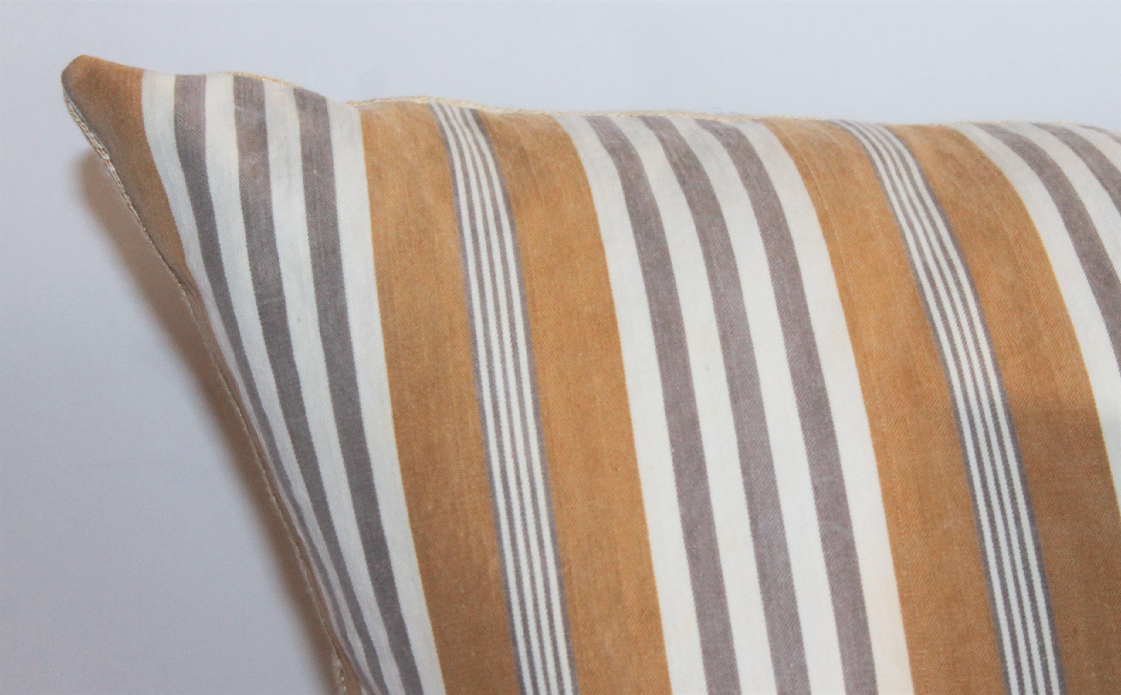 American 19th Century Striped Ticking Pillows / Two Pairs