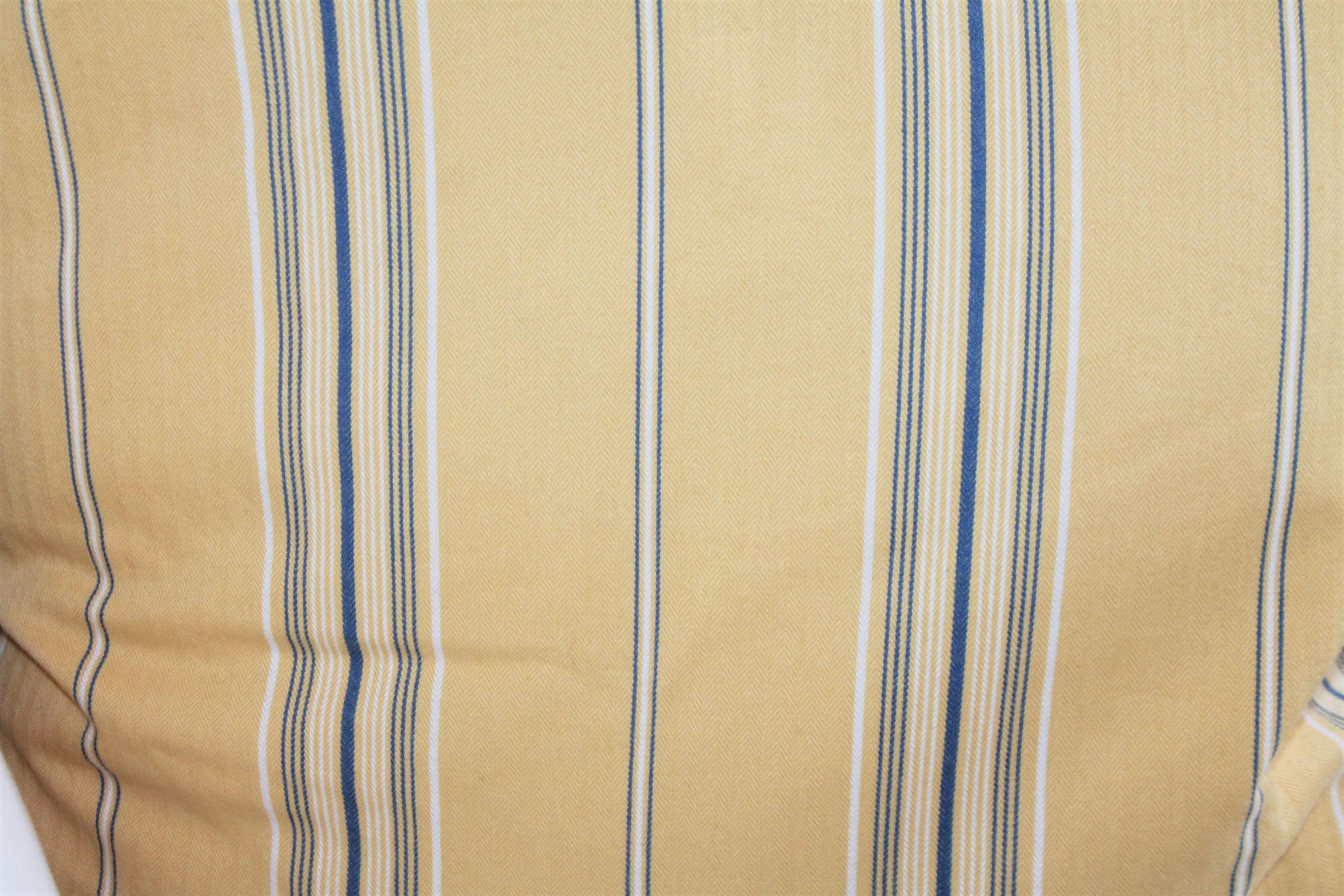 Linen 19th Century Striped Ticking Pillows / Two Pairs