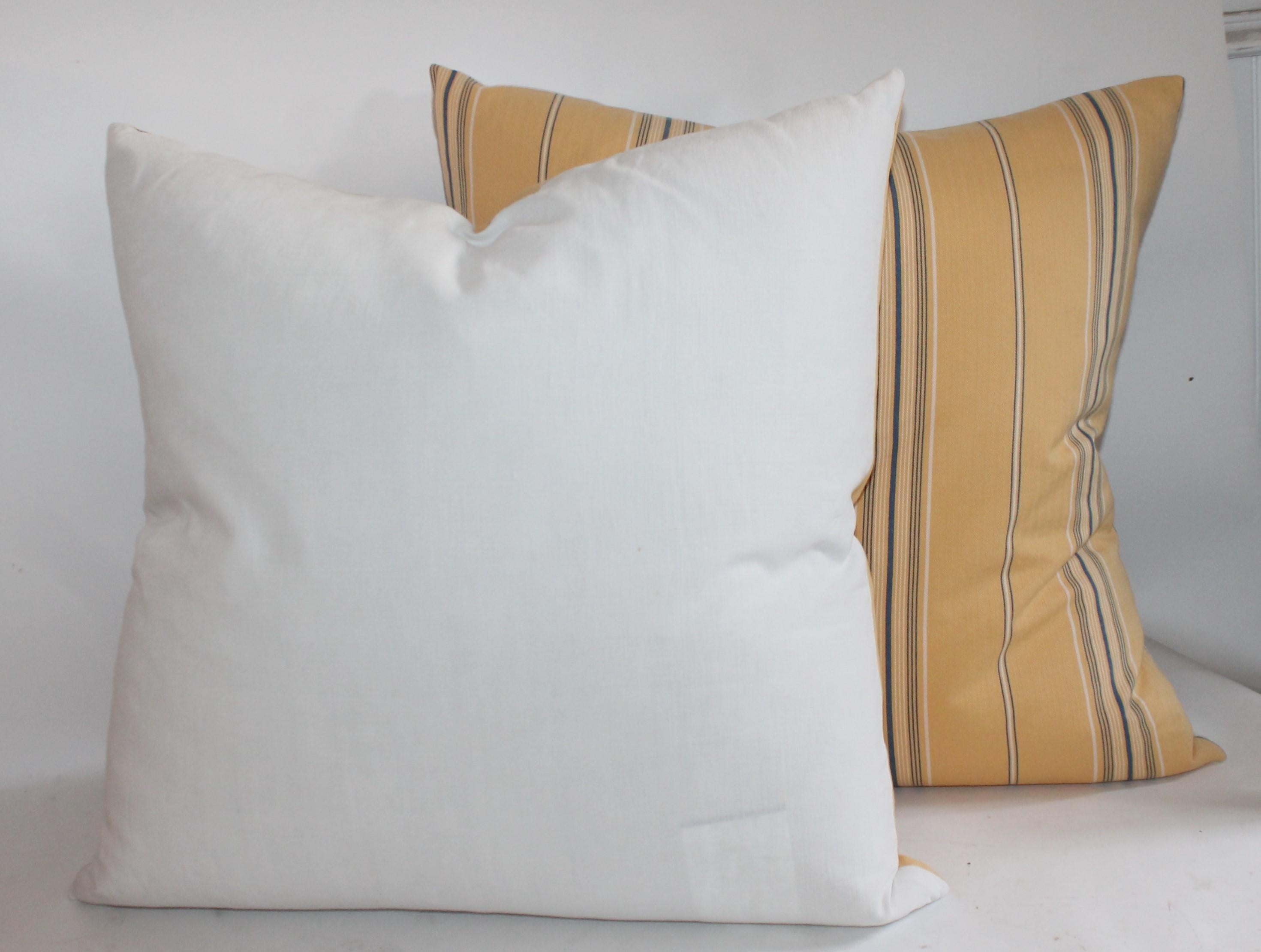19th Century Striped Ticking Pillows / Two Pairs 1