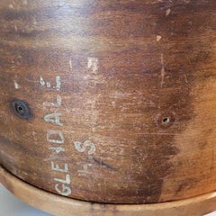 19thc Suede Top Drum Ottoman