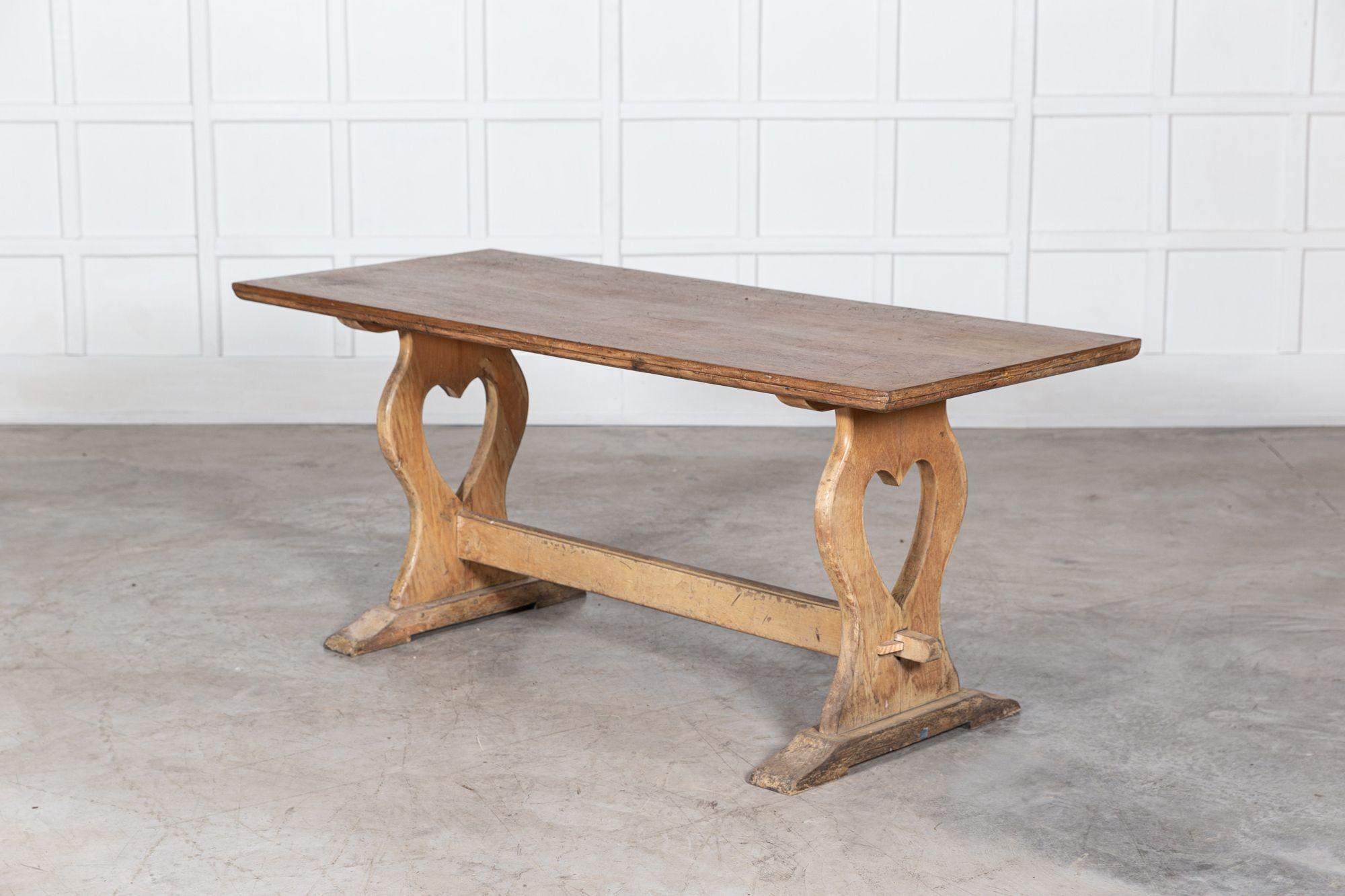 19thC Swedish Oak Trestle Table 1
