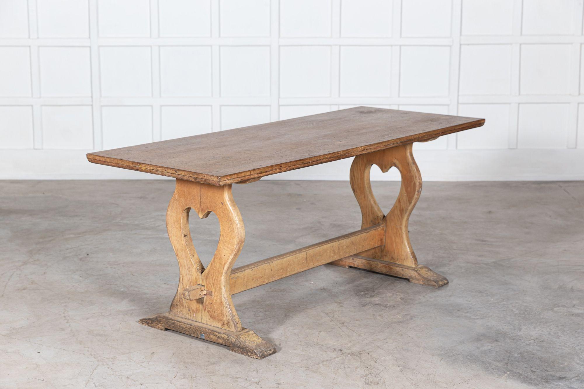 19thC Swedish Oak Trestle Table 2