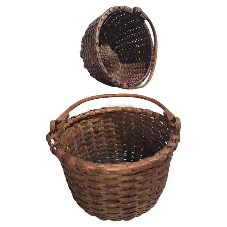 19th C Swing Handled Baskets from New England For Sale