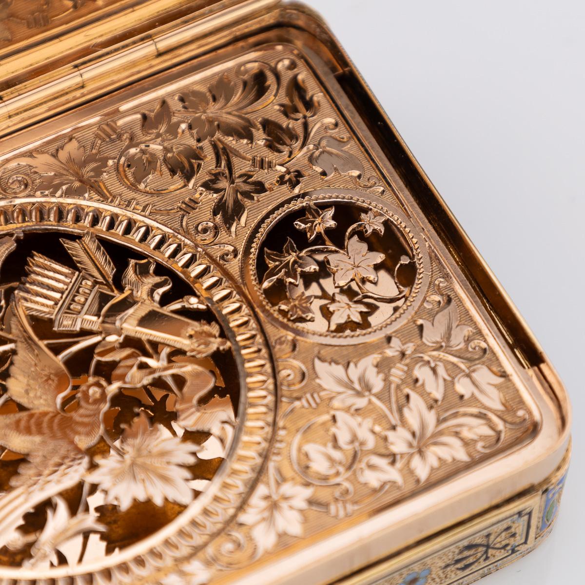 19thC Swiss 18K Gold & Enamel Musical Snuff Box, possibly Sené & Détalla 8
