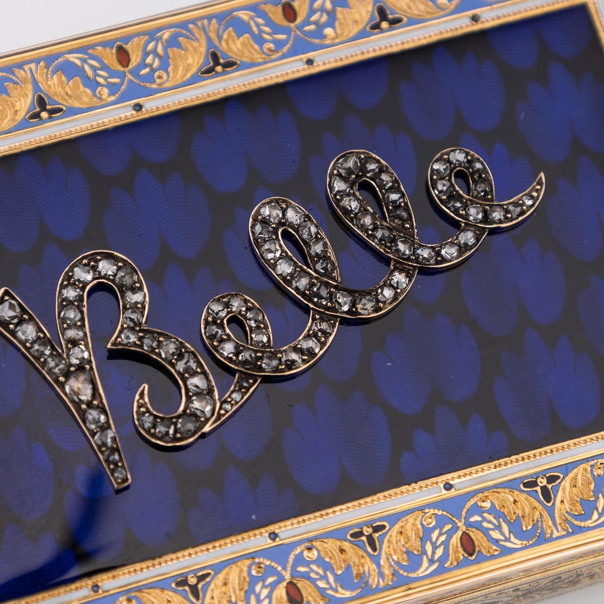 19thC Swiss 18K Gold & Enamel Musical Snuff Box, possibly Sené & Détalla 10