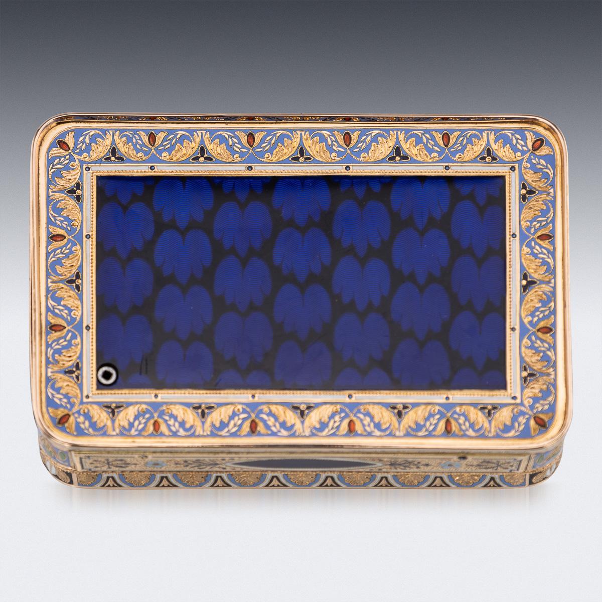19thC Swiss 18K Gold & Enamel Musical Snuff Box, possibly Sené & Détalla 4