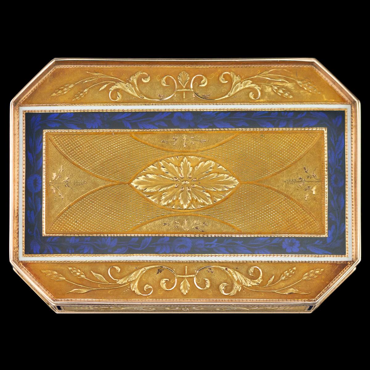 19th Century Swiss 18-Karat Gold and Enamel Snuff Box, circa 1800 1