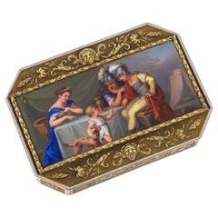 Antique 19th Century Swiss 18-Karat Gold and Enamel Snuff Box, circa 1800