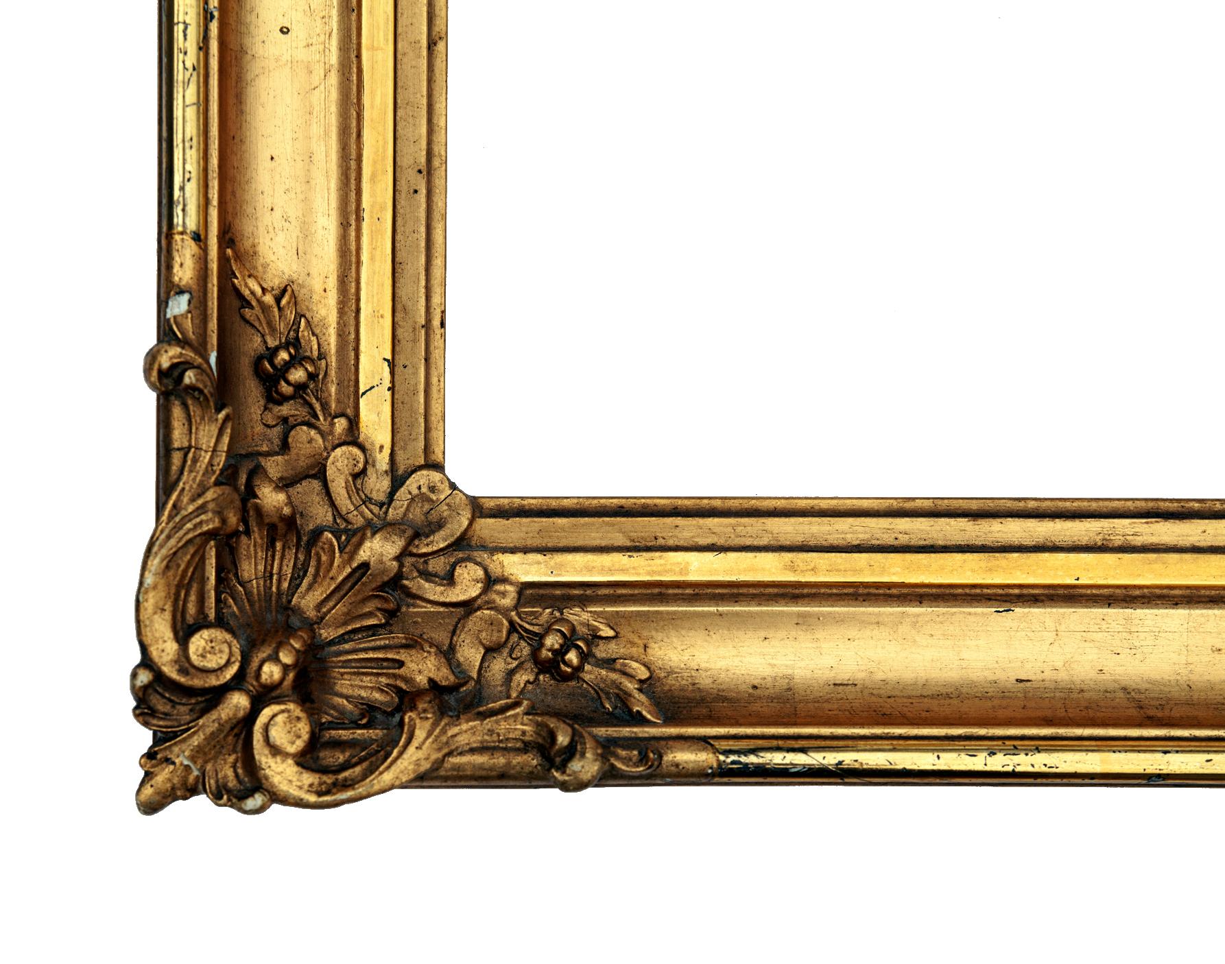 Miroir biseauté en bois doré de style baroque suisse du 19e siècle Bon état - En vente à Malibu, CA