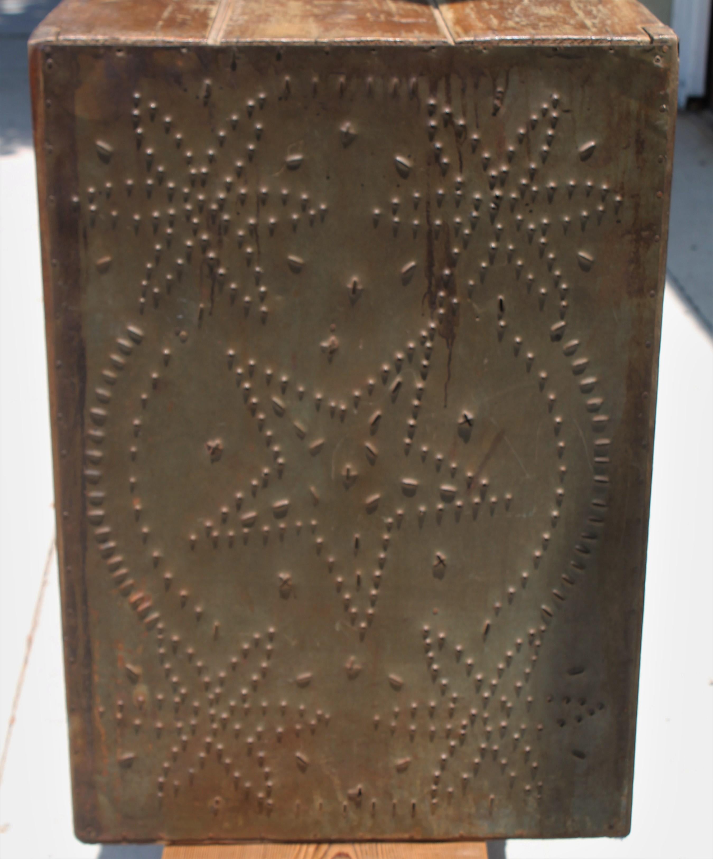 19th Century 19thc Table Top Punched Tin Pie Safe