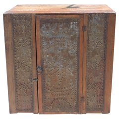 19thc Table Top Punched Tin Pie Safe