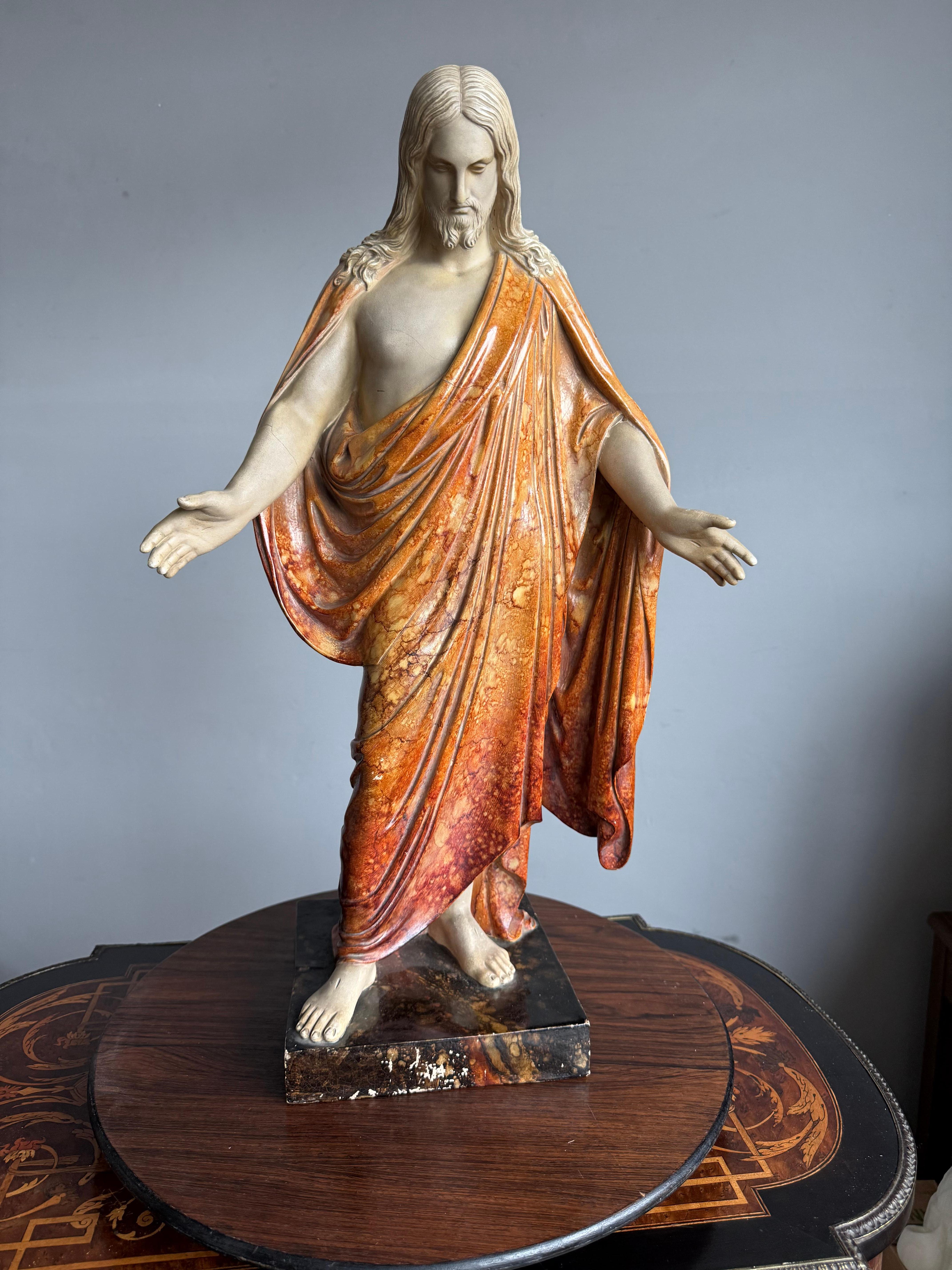 Grande scultura in terracotta tedesca del XIX secolo 