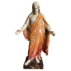 19thC Terracotta "Christus Consolator" Sculpture after Thorvaldsen R&T Magdeburg